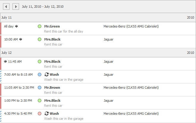 WinForms Scheduler Control - Agenda View