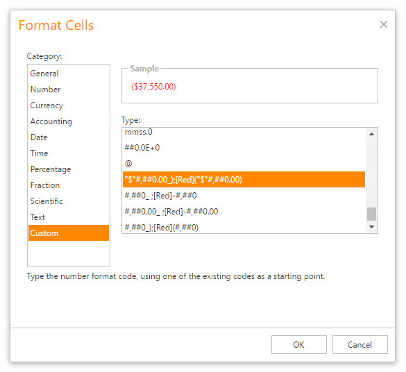 Format Cells Dialog - ASP.NET Spreadsheet | DevExpress