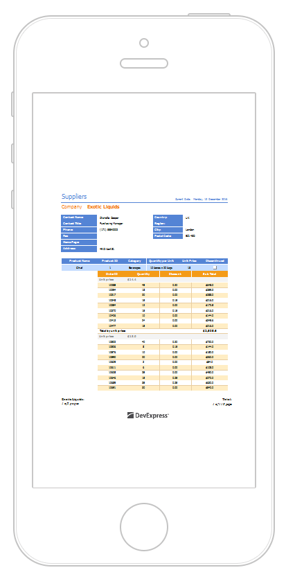 Document Viewer for Mobile Devices, .NET Reporting | DevExpress