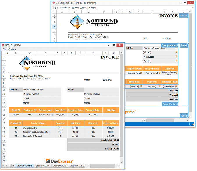 Report Designer - Content Grouping, VCL Spreadsheet Control | DevExpress