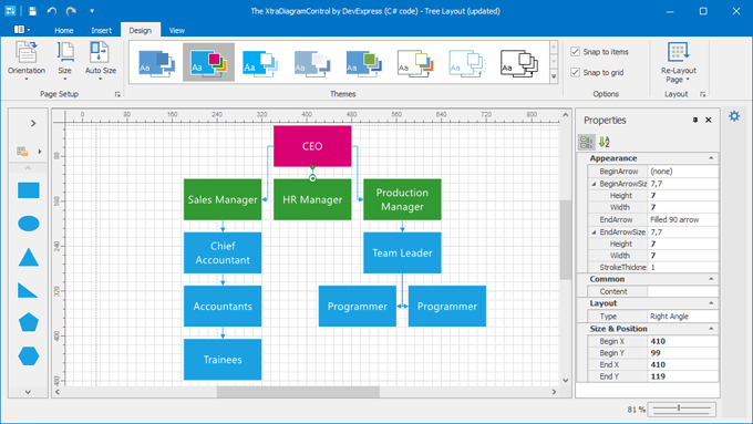 Tree Layout - WinForms Diagram Control