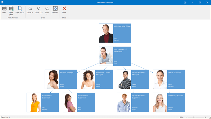 Print Preview - WinForms Diagram Control