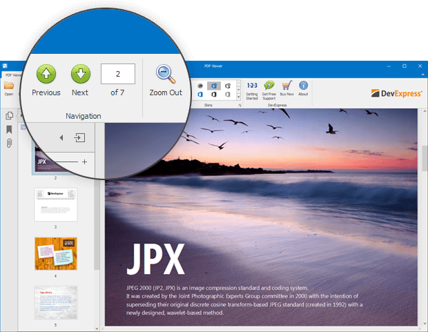 Pager - PDF Viewer for WinForms | DevExpress