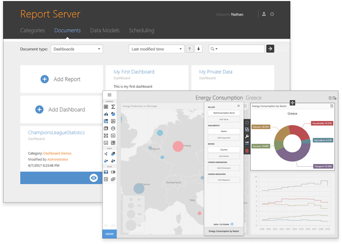 DevExpress Report Server with Dashboard - Analytics Support