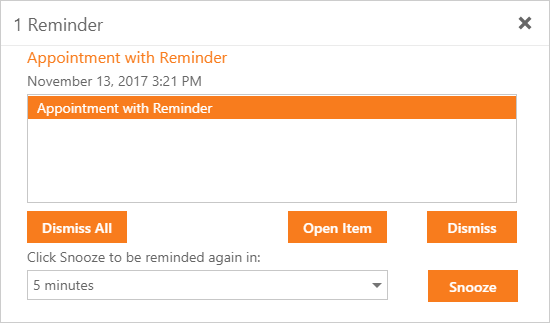 ASP.NET Scheduler - Reminder Dialog Enhancements | DevExpress