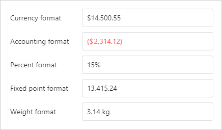 HTML5 NumberBox - Display Text Formatting | DevExpress