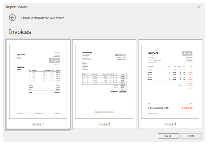 .NET Reporting - New Report Template Wizard | DevExpress