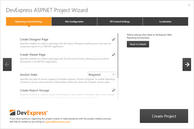 .NET Web Reporting - Visual Studio Project Templates | DevExpress
