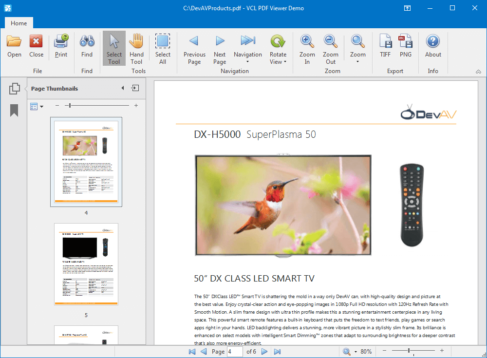 DevExpress VCL PDF Viewer - Page Thumbnail Navigation