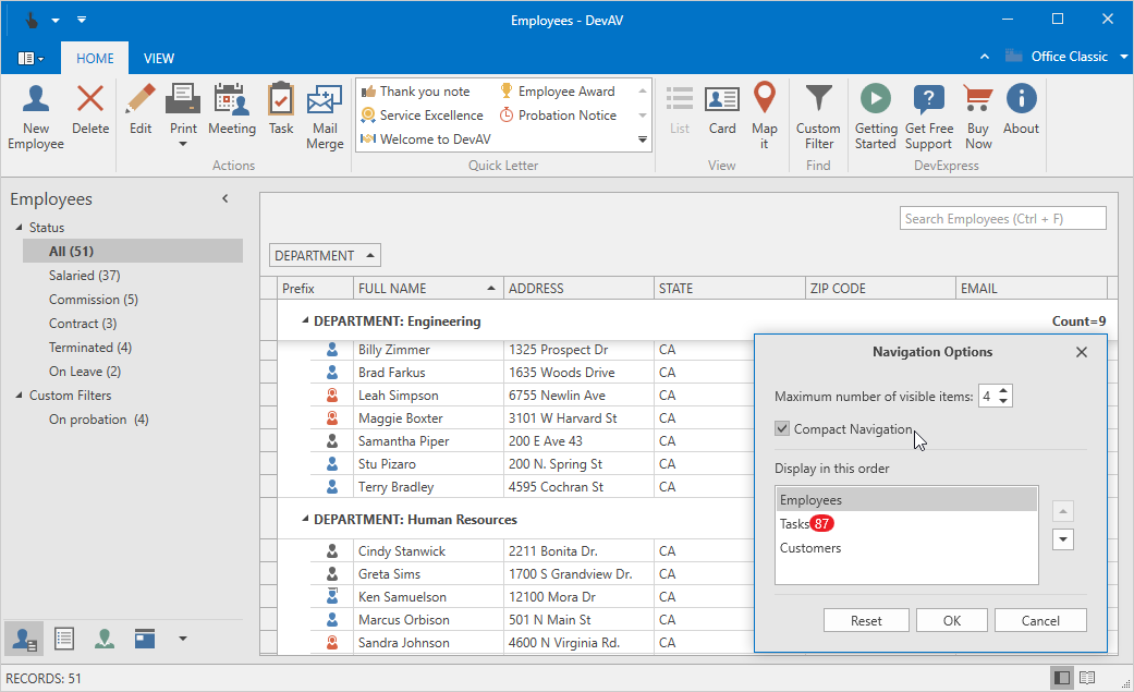 WPF Accordion Control - Navigation Pane Mode | DevExpress