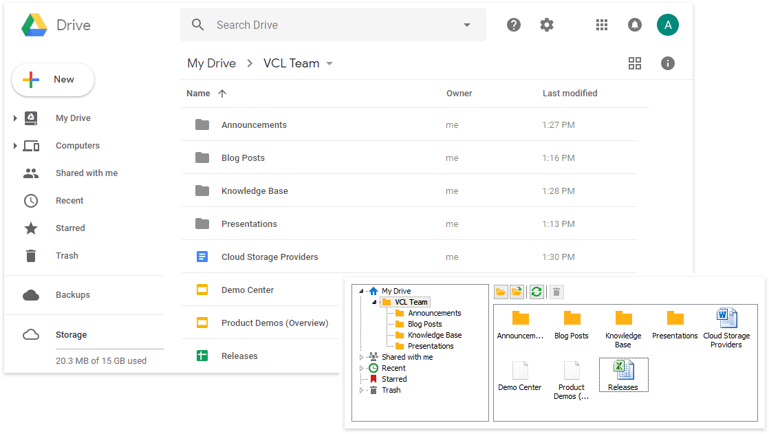 VCL Google Drive and Microsoft OneDrive Access, DevExpress