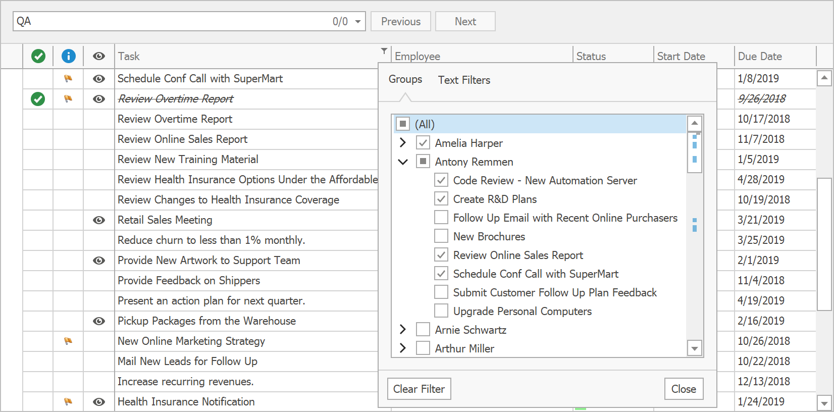 Excel-inspired Group Filters - WinForms Grid Control, DevExpress