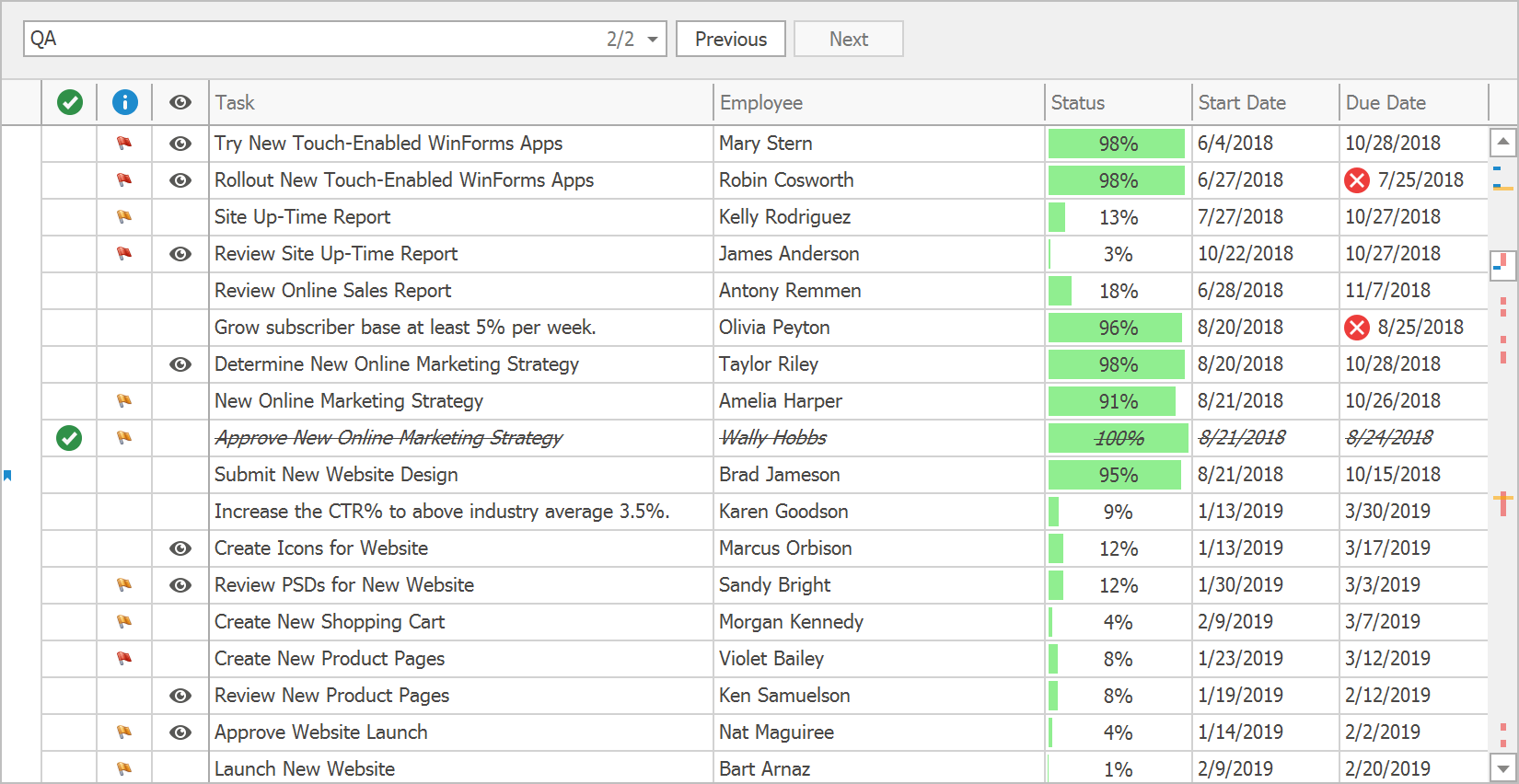 Scrollbar Annotations - WinForms Grid Control, DevExpress