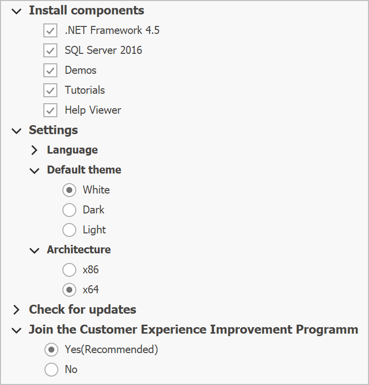 Options Tree Support - WinForms TreeList, DevExpress