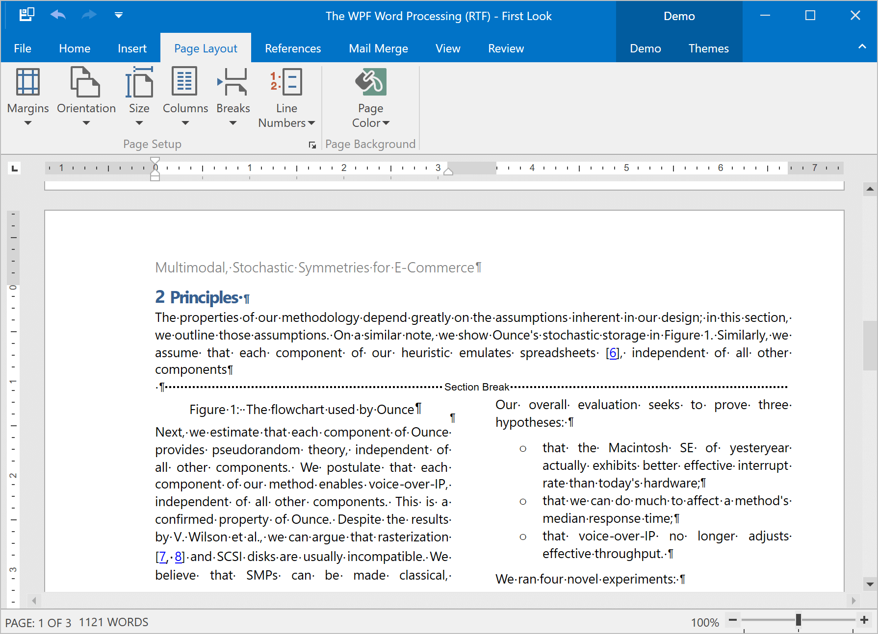 Continuous Section Breaks - WPF Rich Text Editor, DevExpress
