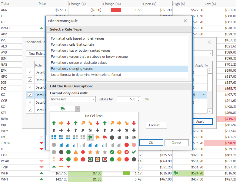 New Format Rules: Highlight Cell Value Changes - WinForms Data Grid | DevExpress