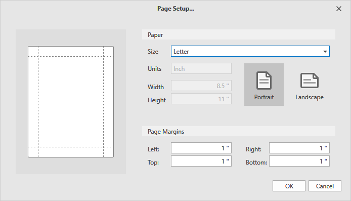 Page Setup Dialog