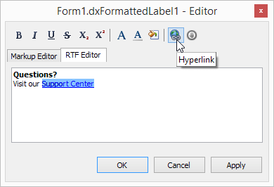 VCL Formatted Label - Design-Time Editor, DevExpress