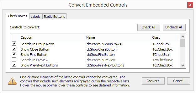 Layout Control - Design-Time Control Conversion, DevExpress