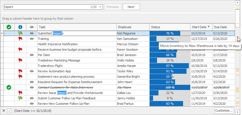 VCL Grid, TreeList, and Vertical Grid Controls - Scrollbar Annotations, DevExpress