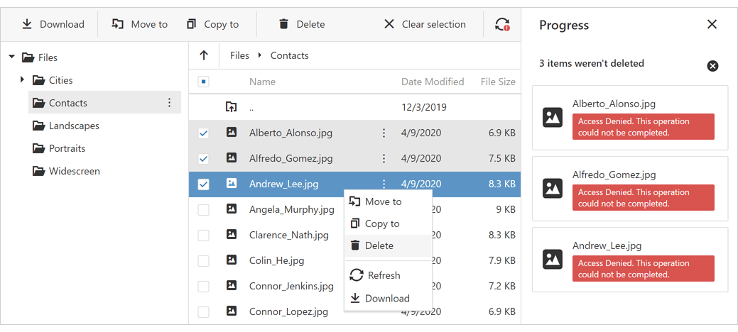 File Manager - ASP.NET Core | DevExpress