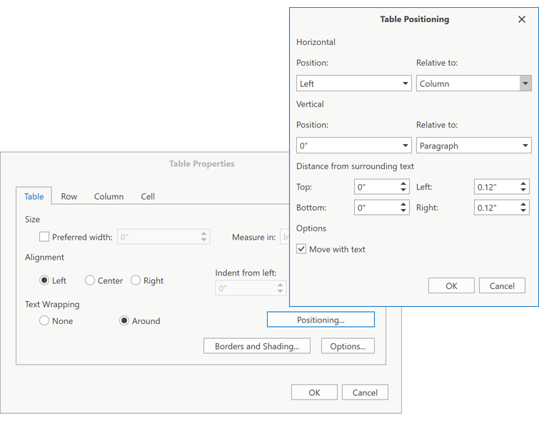 Wrap Text Around the Table - WinForms and WPF Rich Text Editor | DevExpress