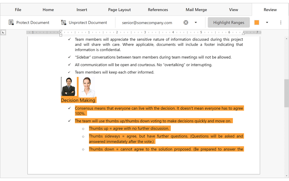 Document Protection - ASP.NET Core Rich Text Edit | DevExpress