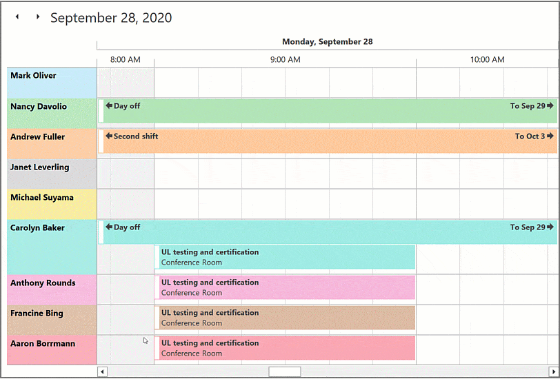 Timeline - WPF Scheduler | DevExpress