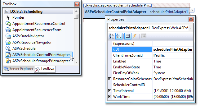 ASP.NET Scheduler - Printing Adapter Components