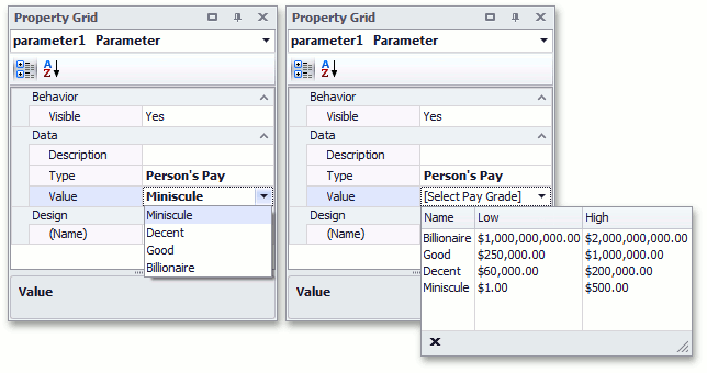 Enums and Complex Types in Report Parameters