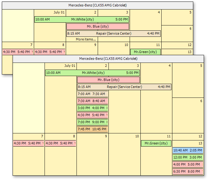 Printed Scheduler - Cell Auto Height