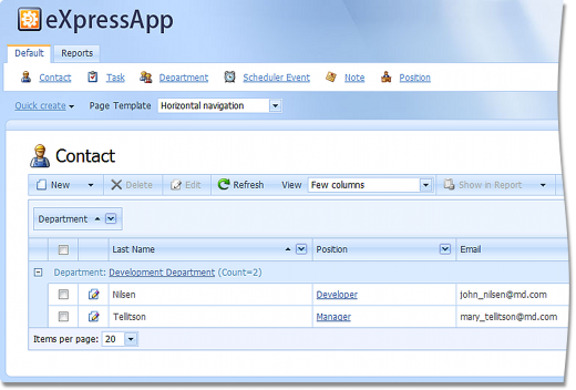 ASP.NET Visual Themes in DevExpress eXpressApp Framework Application