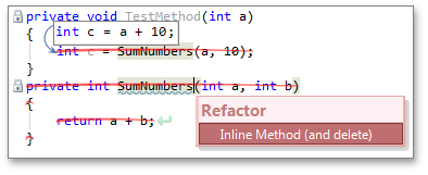 Inline Method (and delete) refactoring - CodeRush by DevExpress