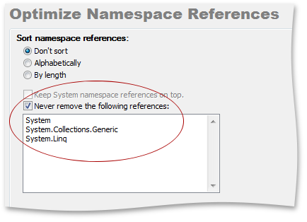 Optimize Namespace References options - CodeRush by DevExpress