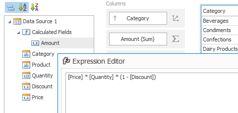 .NET Dashboard - Calculated Fields