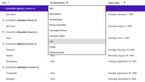 WinRT Grid: Excel Style Data Filtering