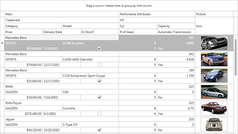 WPF Grid - Banded View