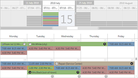 WPF Scheduler - Rangle Control Integration