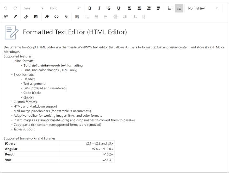 HTML Editor | DevExpress