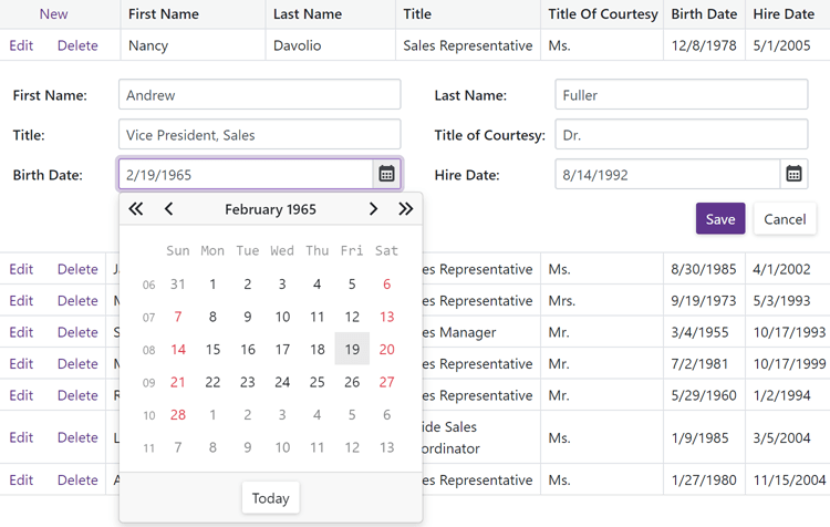 Blazor Data Grid Component - Data Editing, DevExpress