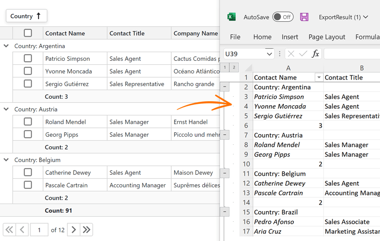 Blazor Data Grid Component - Export Data to Excel | DevExpress