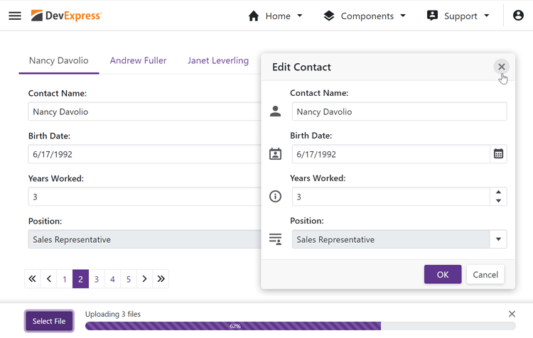 Blazor UI Components - Tab Control, Form Layout and Navigation | DevExpress
