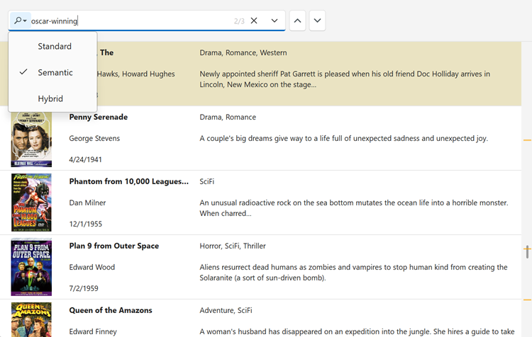 Semantic Search - DevExpress AI-powered Extensions