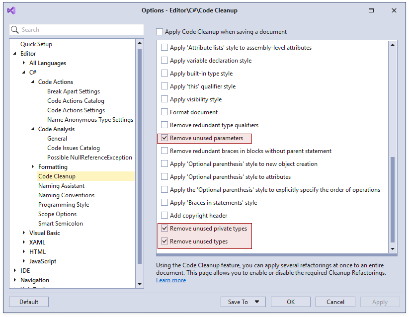 New Diagnostics, Refactorings, and Code Cleanups - CodeRush, DevExpress