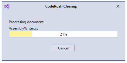 CodeRush Cleanup Progress - DevExpress