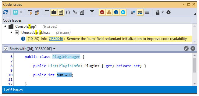 Redundant field initialization - CodeRush, DevExpress