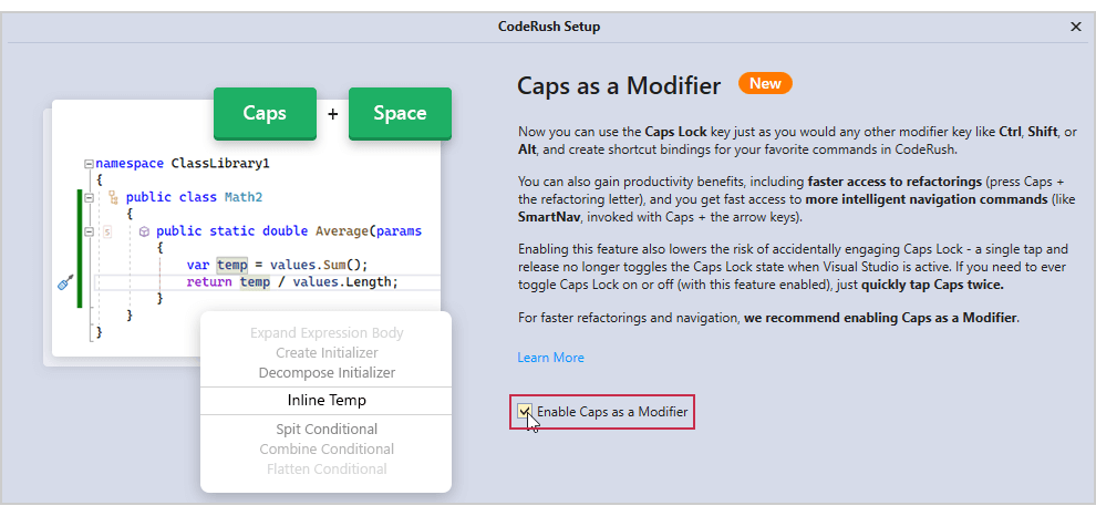 Caps as a Shortcut Modifier - What's New in CodeRush | DevExpress