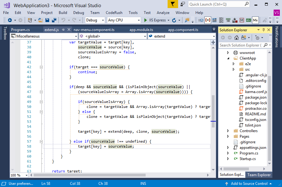 Structural Highlighting in JS - CodeRush, DevExpress