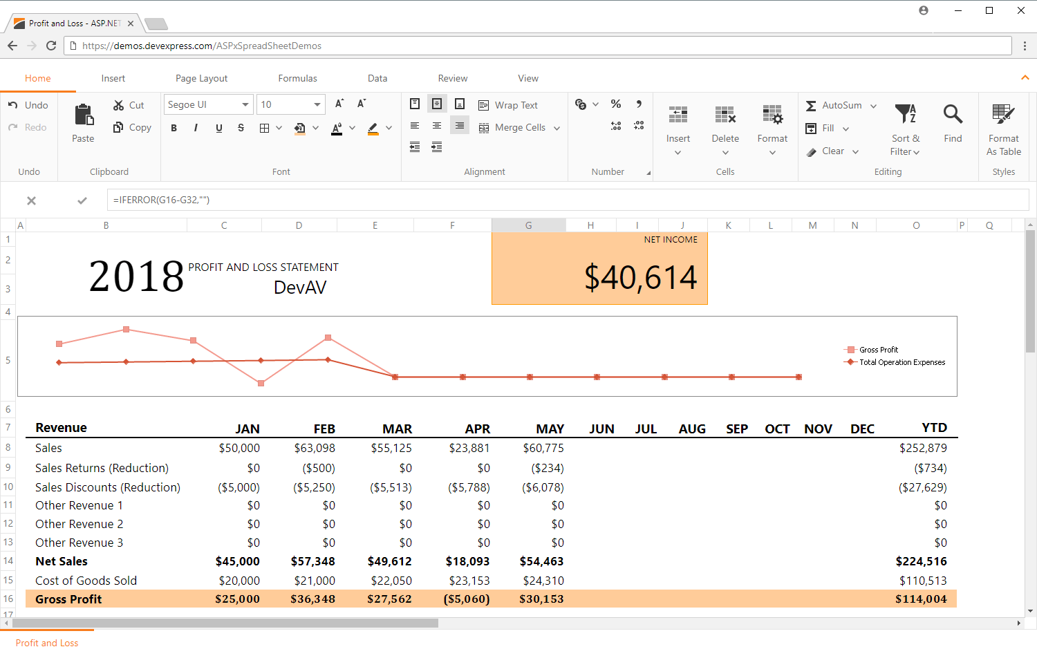 Spreadsheet Controls for ASP.NET Web Forms and MVC