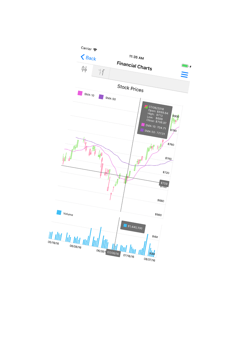 Xamarin.Forms Chart Control - iOS Mobile App, DevExpress